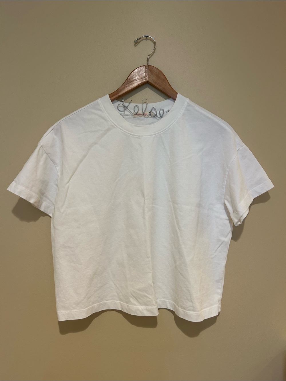 Marine Layer NWOT Classic White Crewneck Crop Tee 100% Cotton Size M